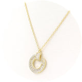 Ασημένιο κολιέ με σχέδιο καρφί από λευκές πέτρες ζιργκόν