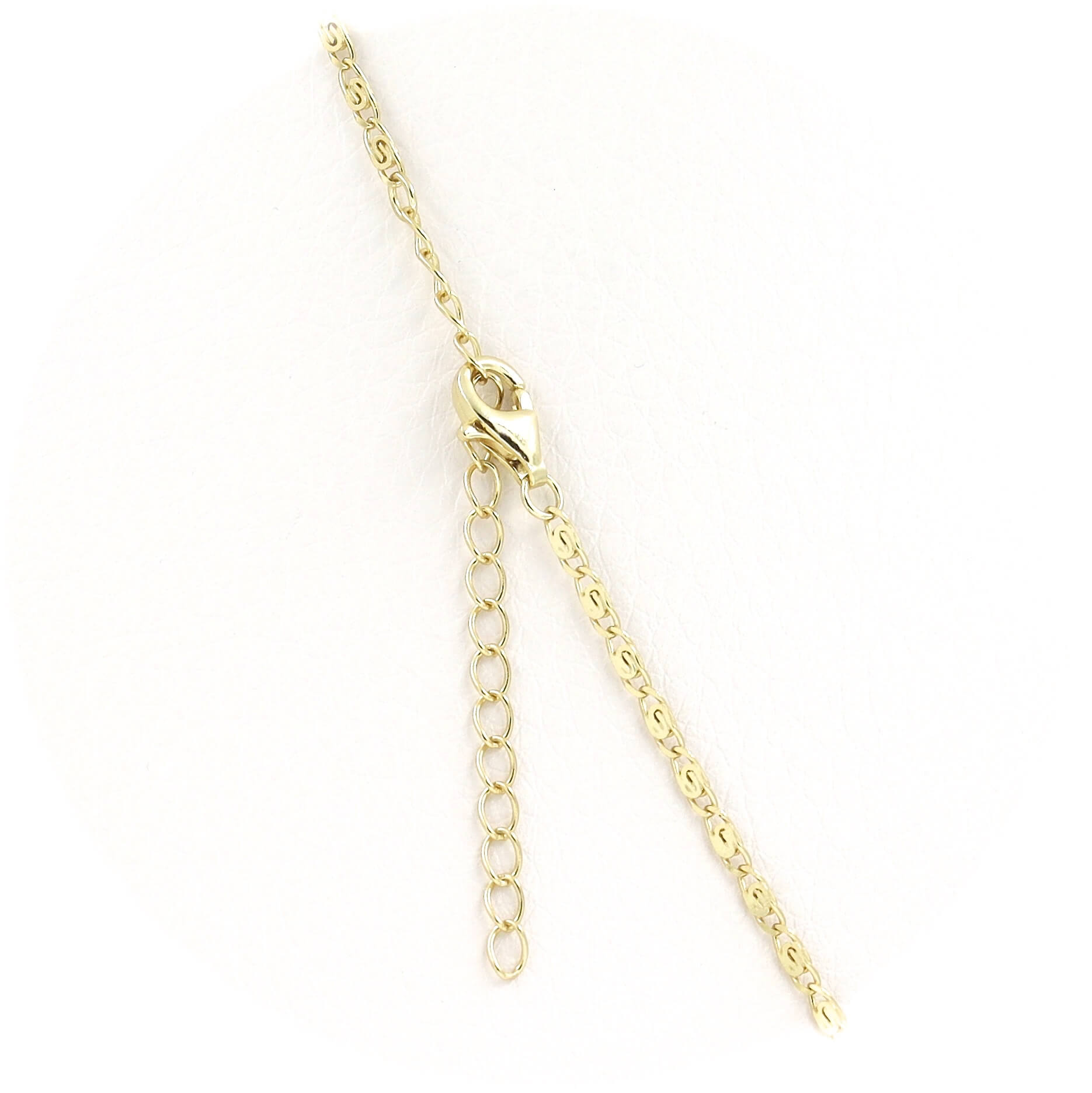 Ασημένιο επιχρυσωμένο κολιέ με λευκό σμάλτο