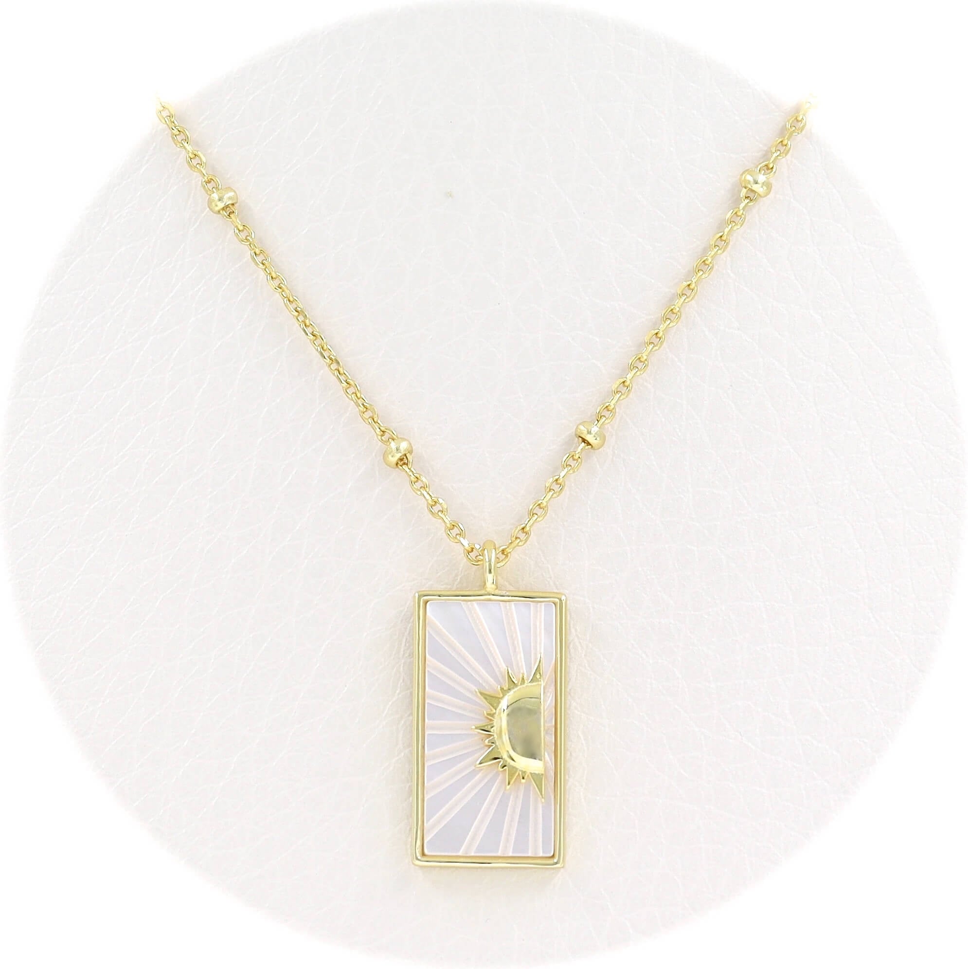 Ασημένιο επιχρυσωμένο κολιέ 925 με λευκή φίλντισι