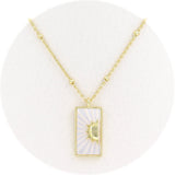 Ασημένιο επιχρυσωμένο κολιέ 925 με λευκή φίλντισι