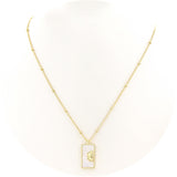 Ασημένιο επιχρυσωμένο κολιέ 925 με λευκή φίλντισι