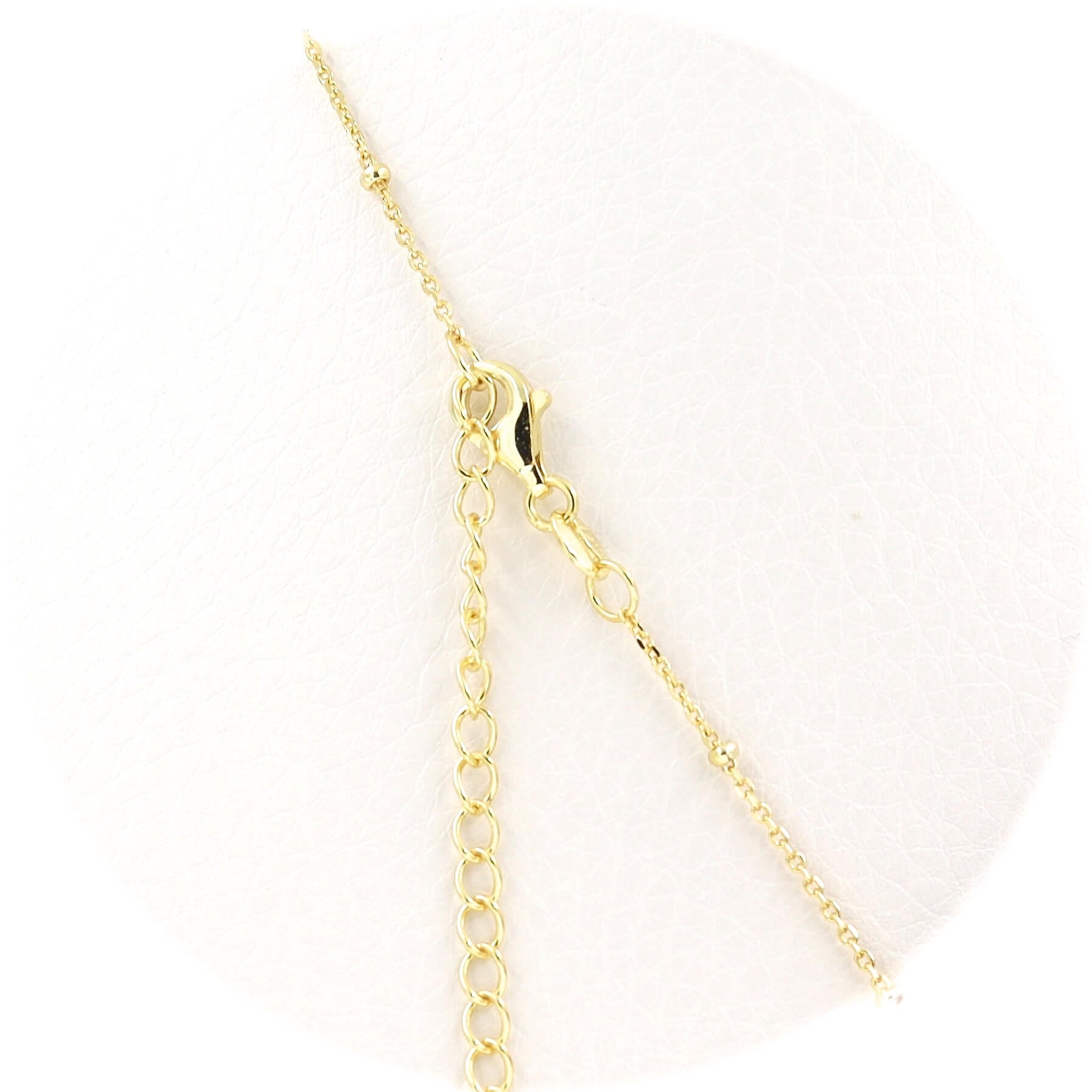 Ασημένιο επιχρυσωμένο κολιέ 925 με λευκή φίλντισι