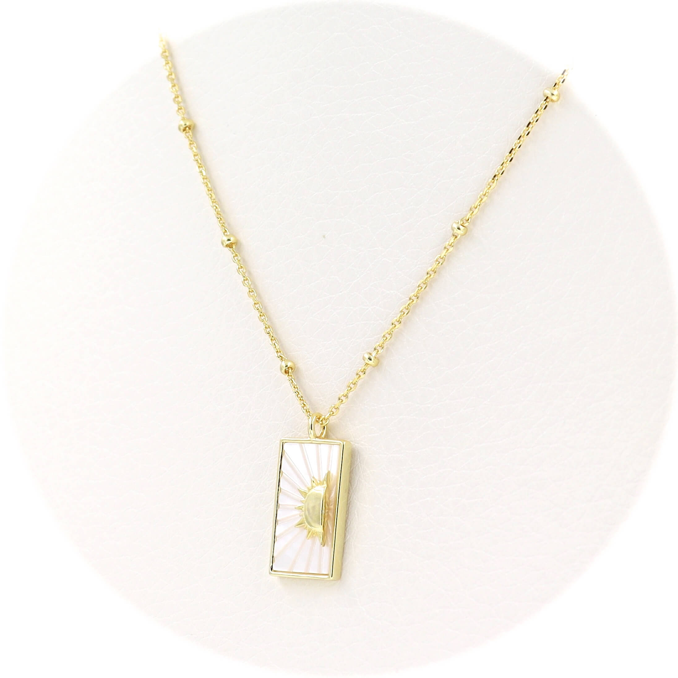 Ασημένιο επιχρυσωμένο κολιέ 925 με λευκή φίλντισι