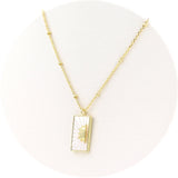 Ασημένιο επιχρυσωμένο κολιέ 925 με λευκή φίλντισι