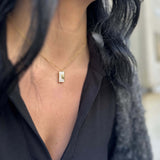 Ασημένιο επιχρυσωμένο κολιέ 925 με λευκή φίλντισι