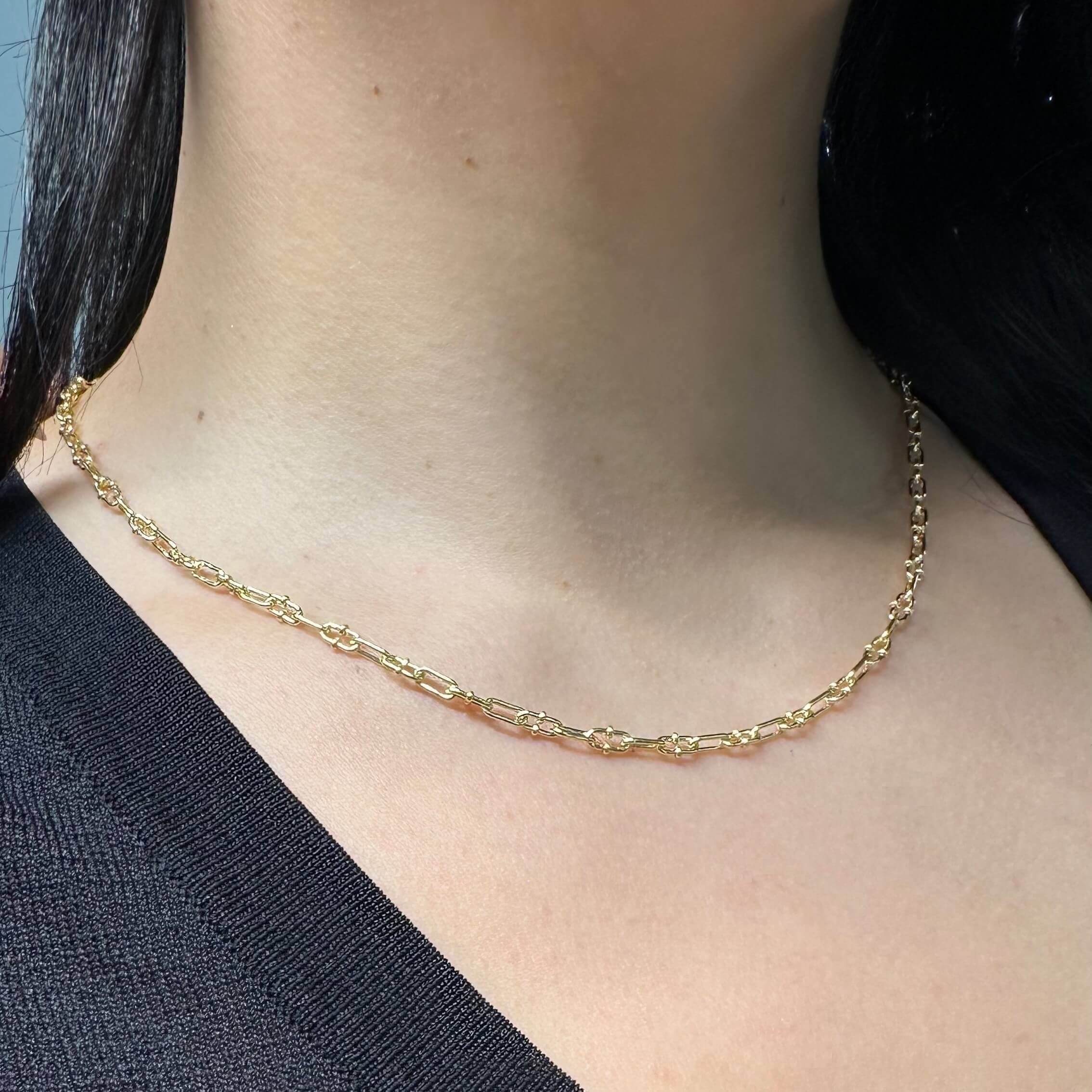 Ασημένιο επιχρυσωμένο κολιέ Vogue σε σχέδιο αλυσίδα