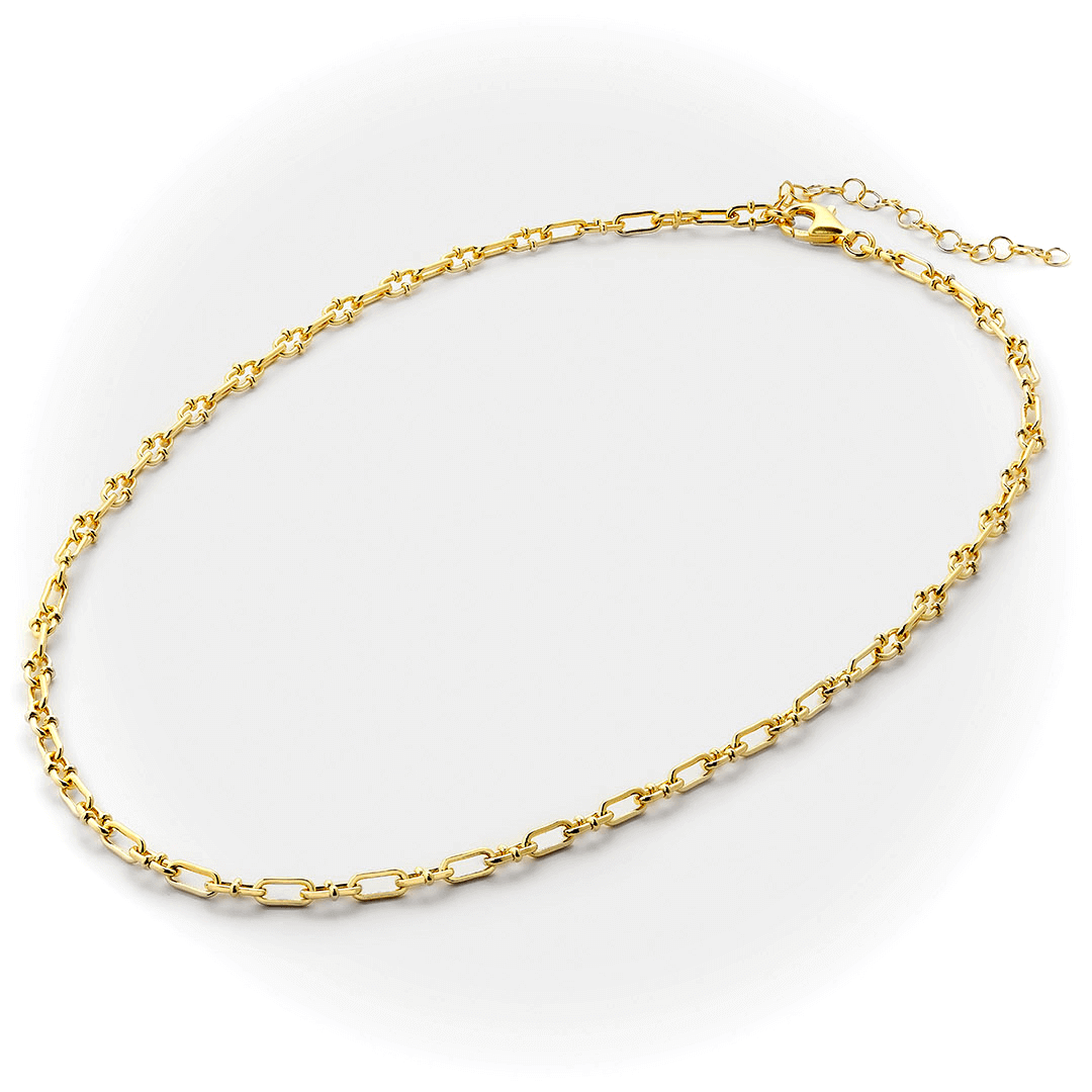 Ασημένιο επιχρυσωμένο κολιέ Vogue σε σχέδιο αλυσίδα