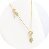 Επίχρυσο ασημένιο κολιέ με λευκά ζιργκόν