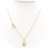 Επίχρυσο ασημένιο κολιέ με λευκά ζιργκόν