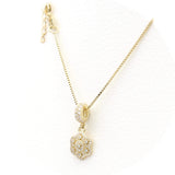 Επίχρυσο ασημένιο κολιέ με λευκά ζιργκόν