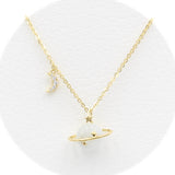 Επίχρυσο κολιέ 925 με φεγγαρόπετρα