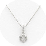 Επιπλατινωμένο ασημένιο κολιέ με λευκά ζιργκόν