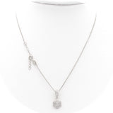 Επιπλατινωμένο ασημένιο κολιέ με λευκά ζιργκόν