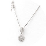 Επιπλατινωμένο ασημένιο κολιέ με λευκά ζιργκόν