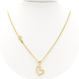 Ασημένιο επίχρυσο γυναικείο κολιέ με μοτίφ καρδία