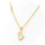 Ασημένιο επίχρυσο γυναικείο κολιέ με μοτίφ καρδία