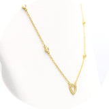 Ασημένιο επίχρυσο γυναικείο κολιέ 925 με μοτίφ καρδία