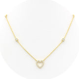 Ασημένιο επίχρυσο γυναικείο κολιέ 925 με μοτίφ καρδία