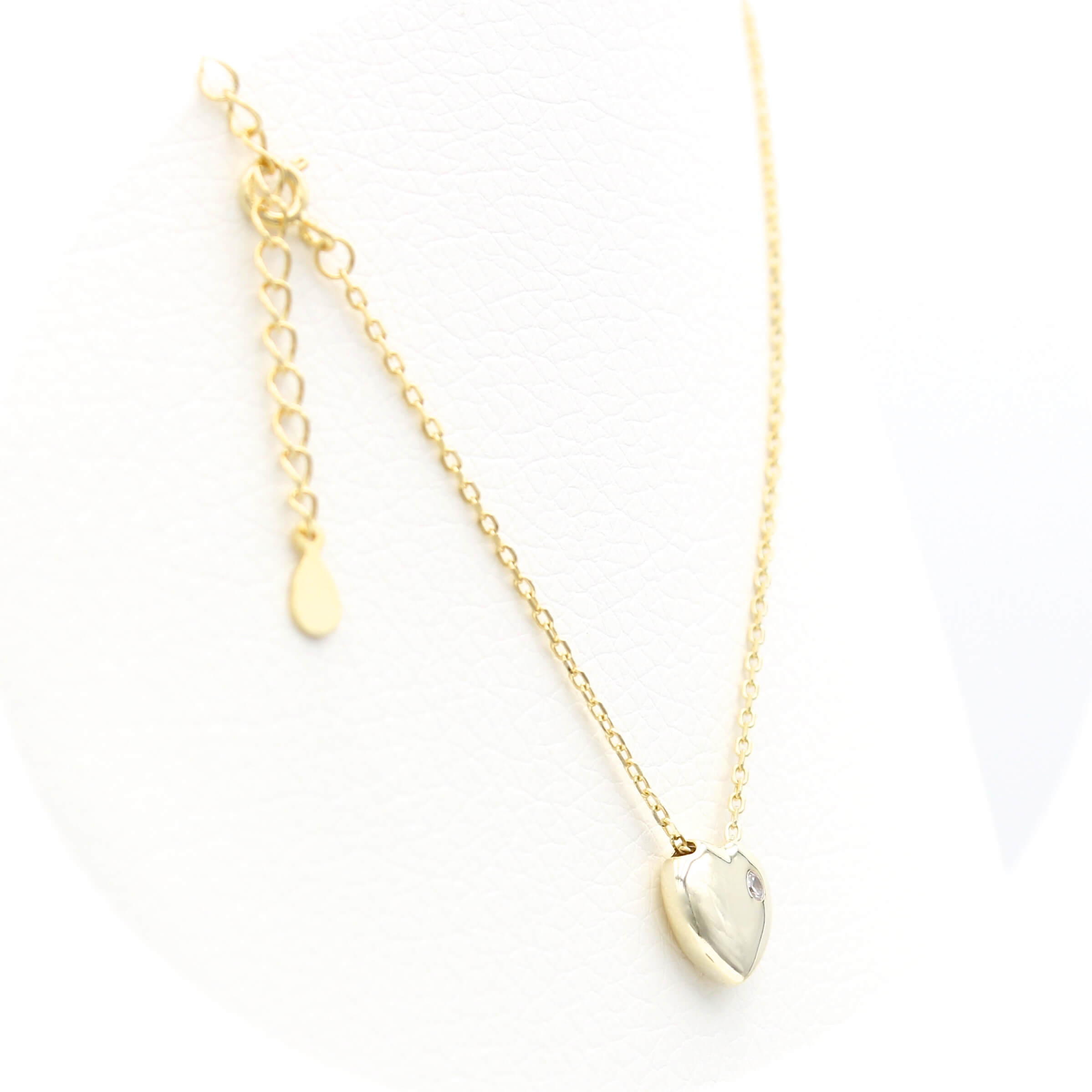 Ασημένιο επίχρυσο κολιέ 925 με μοτίφ καρδία