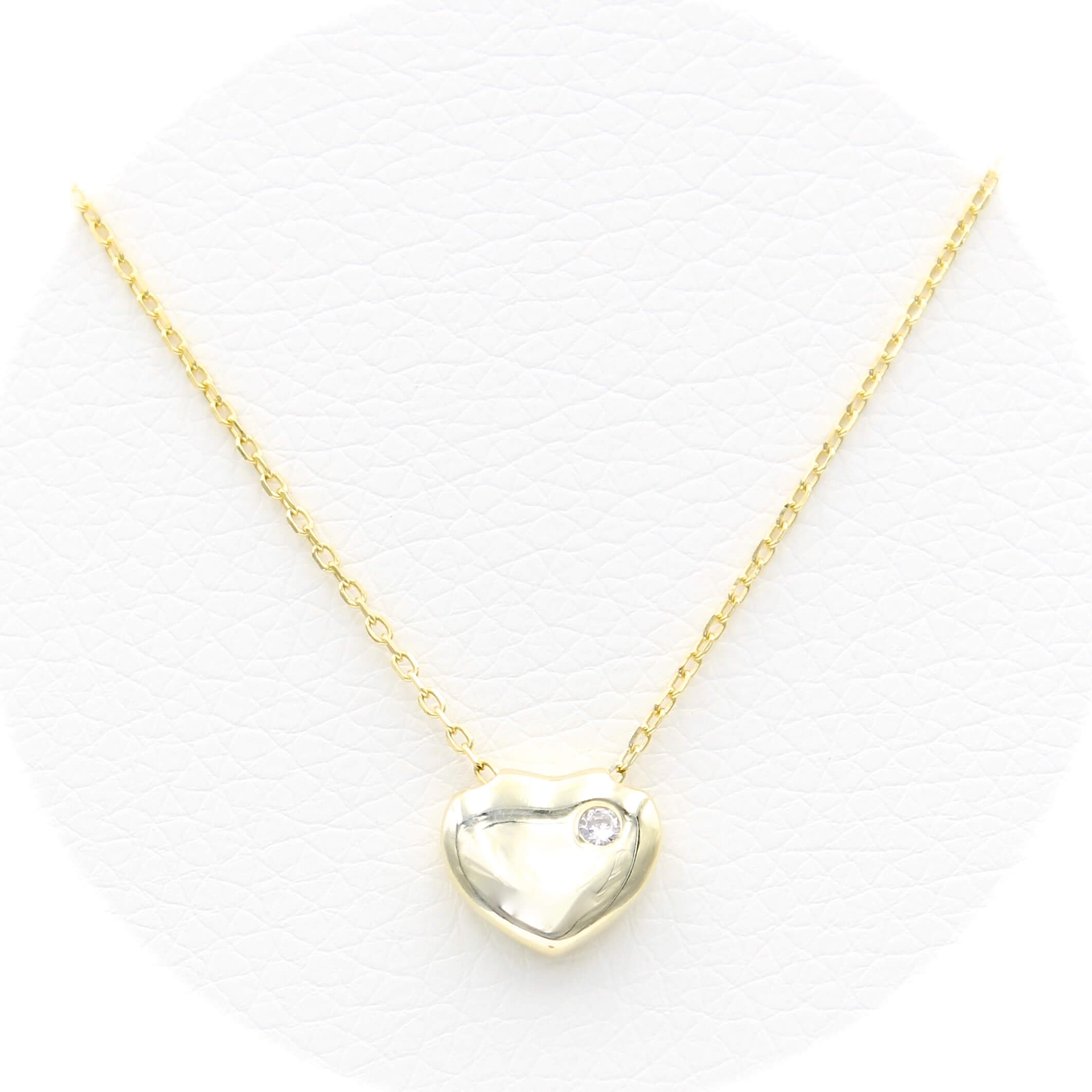 Ασημένιο επίχρυσο κολιέ 925 με μοτίφ καρδία