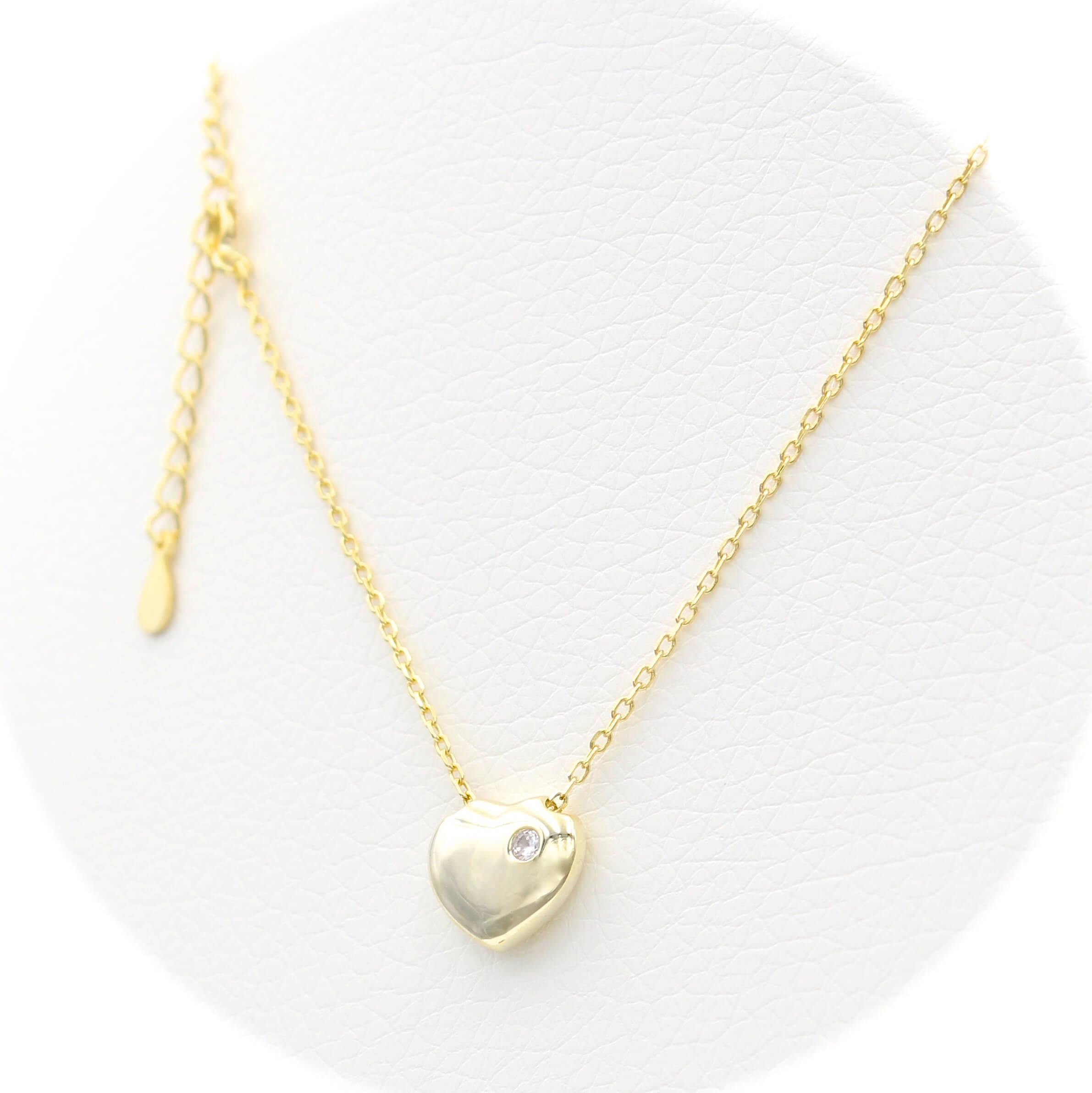 Ασημένιο επίχρυσο κολιέ 925 με μοτίφ καρδία