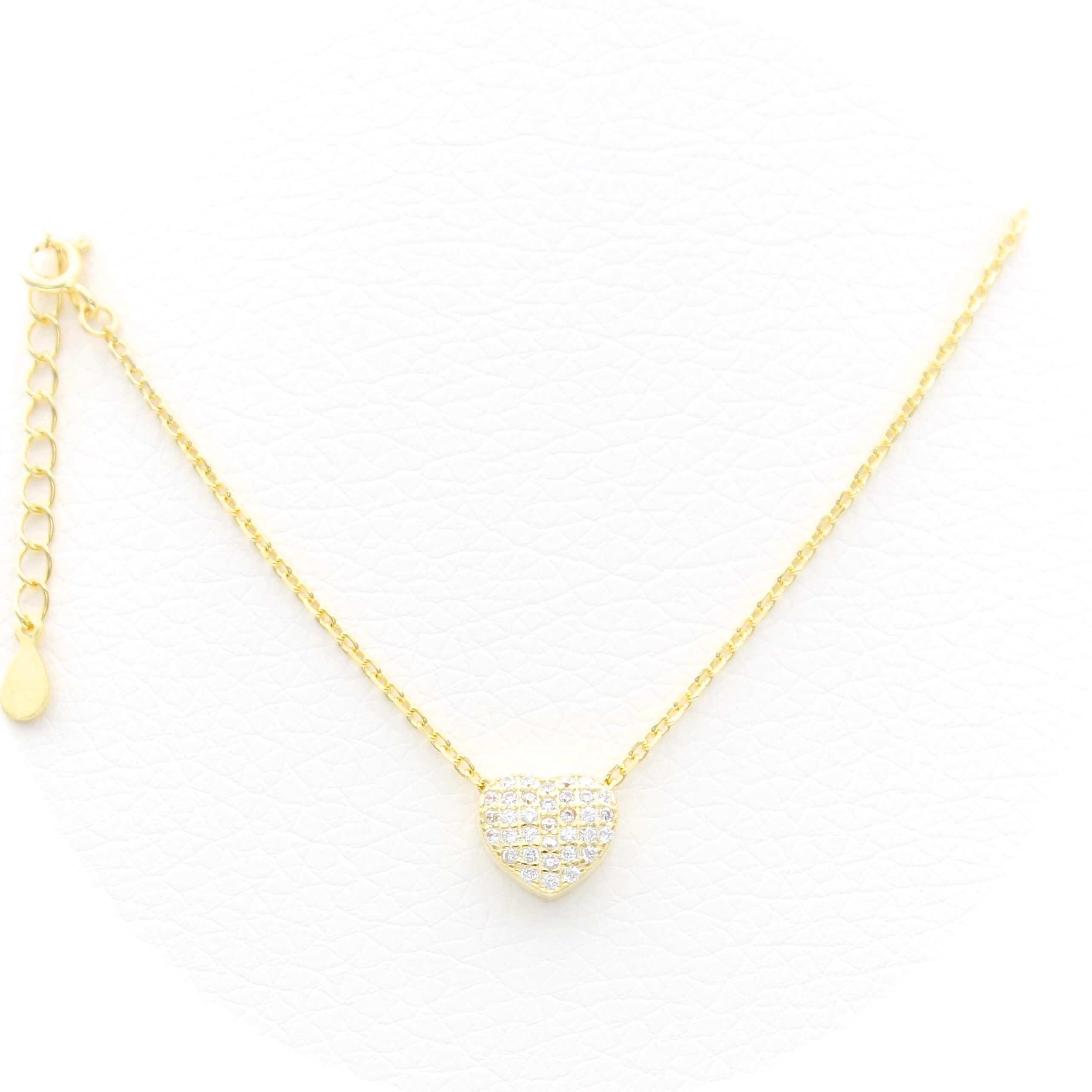 Ασημένιο επιχρυσωμένο γυναικείο κολιέ 925 με μοτίφ καρδιά