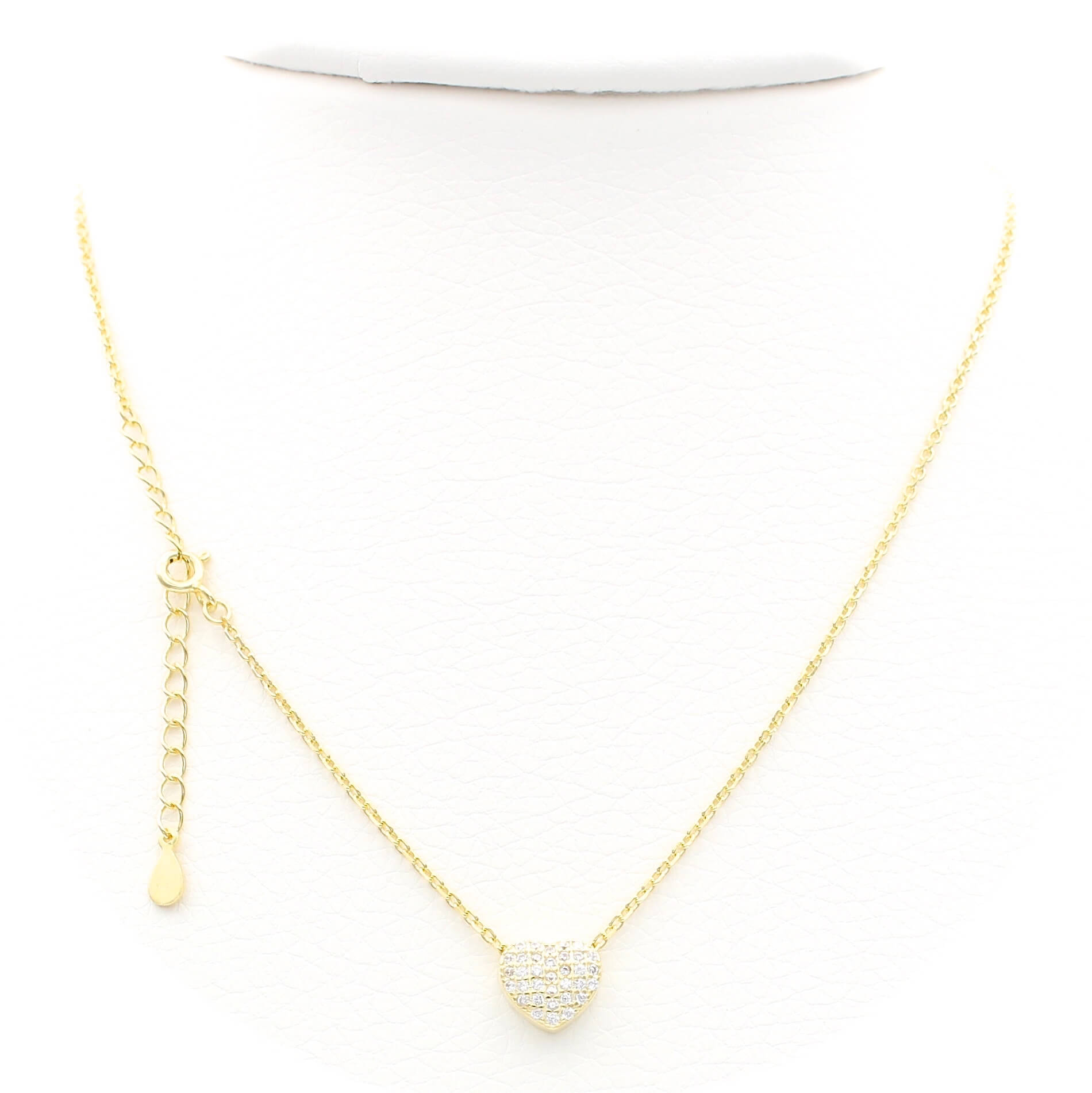 Ασημένιο επιχρυσωμένο γυναικείο κολιέ 925 με μοτίφ καρδιά