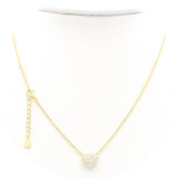 Ασημένιο επιχρυσωμένο γυναικείο κολιέ 925 με μοτίφ καρδιά