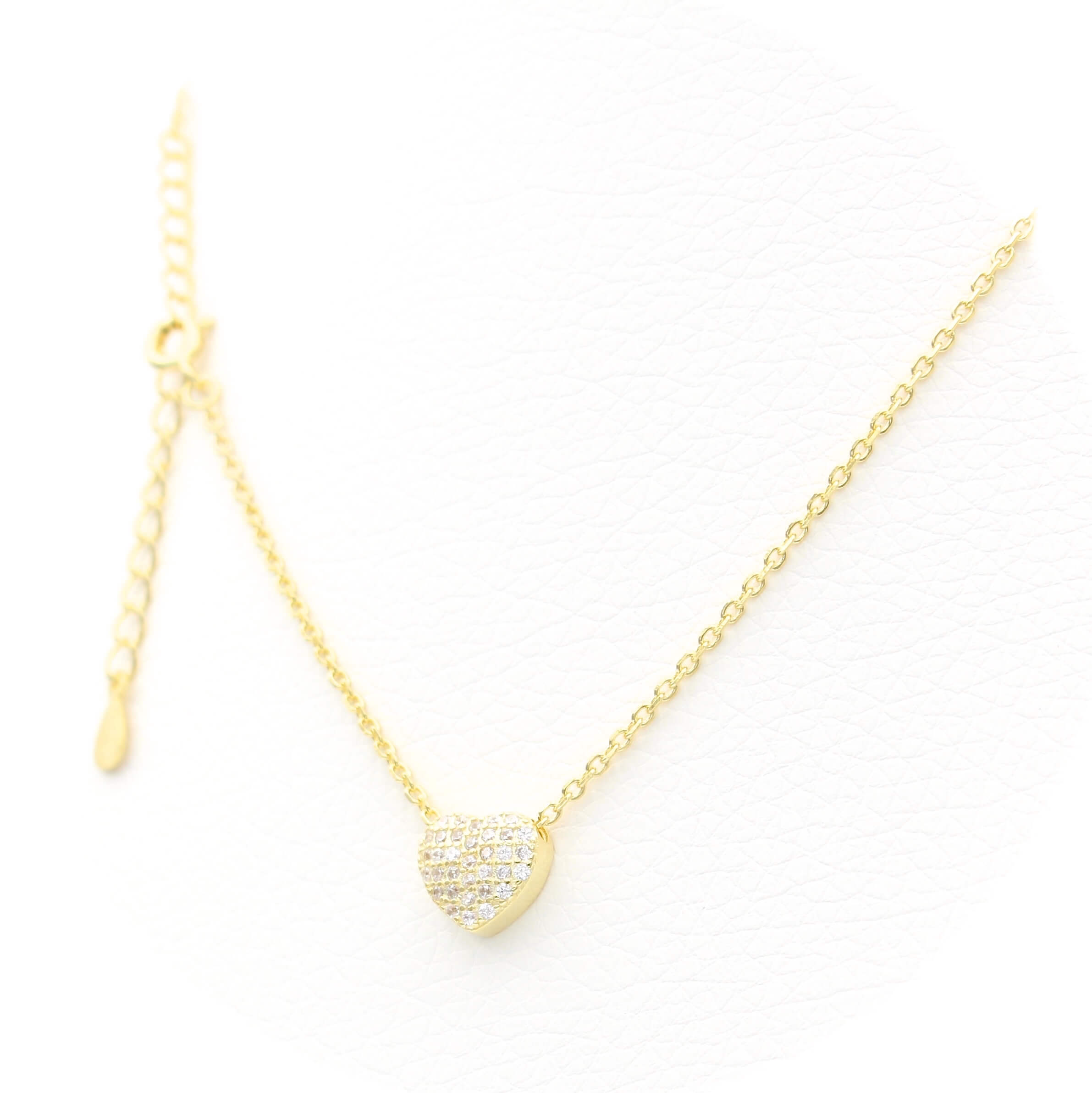 Ασημένιο επιχρυσωμένο γυναικείο κολιέ 925 με μοτίφ καρδιά