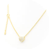 Ασημένιο επιχρυσωμένο γυναικείο κολιέ 925 με μοτίφ καρδιά