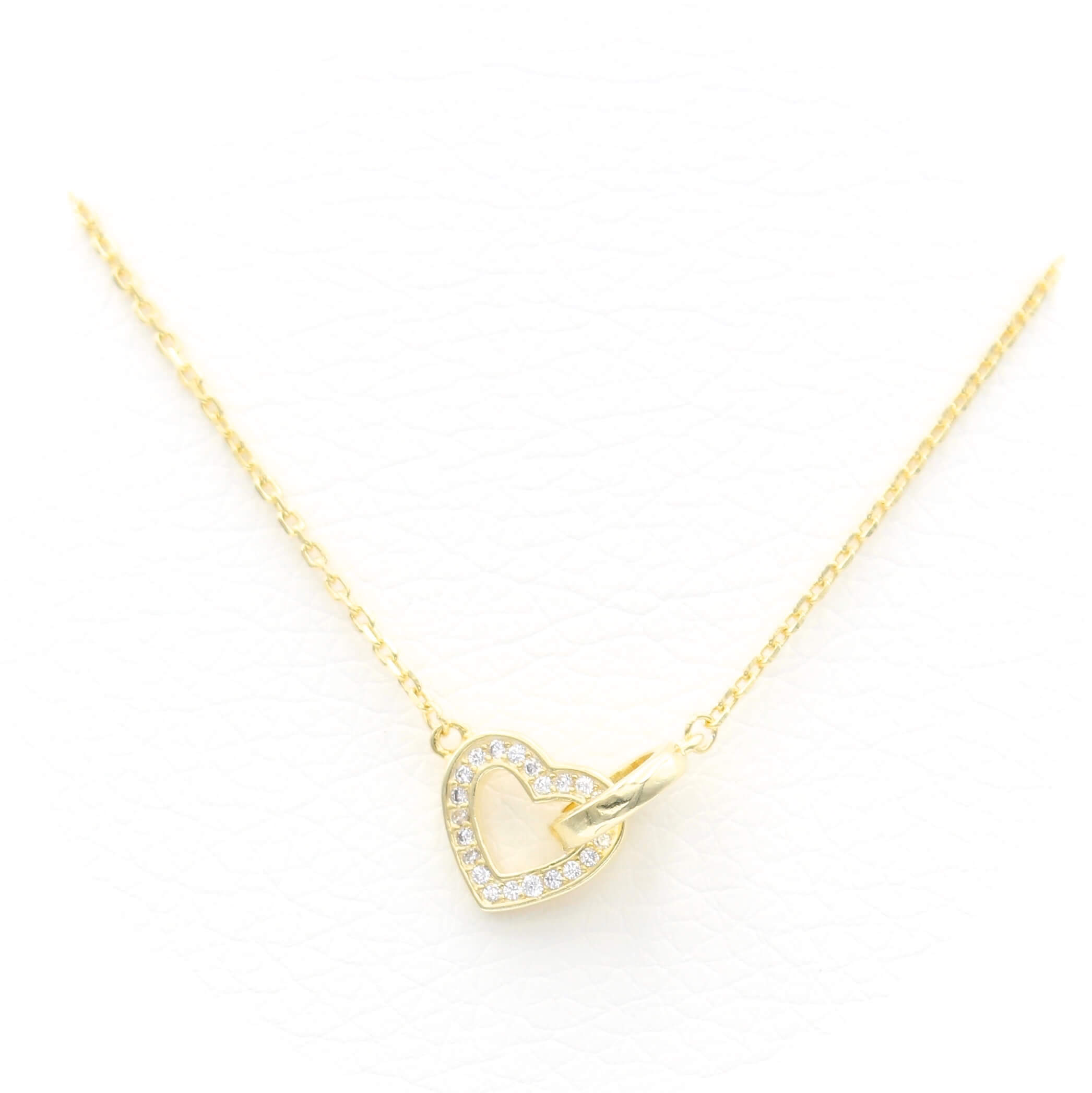 Ασημένιο επιχρυσωμένο κολιέ 925 με καρδιά