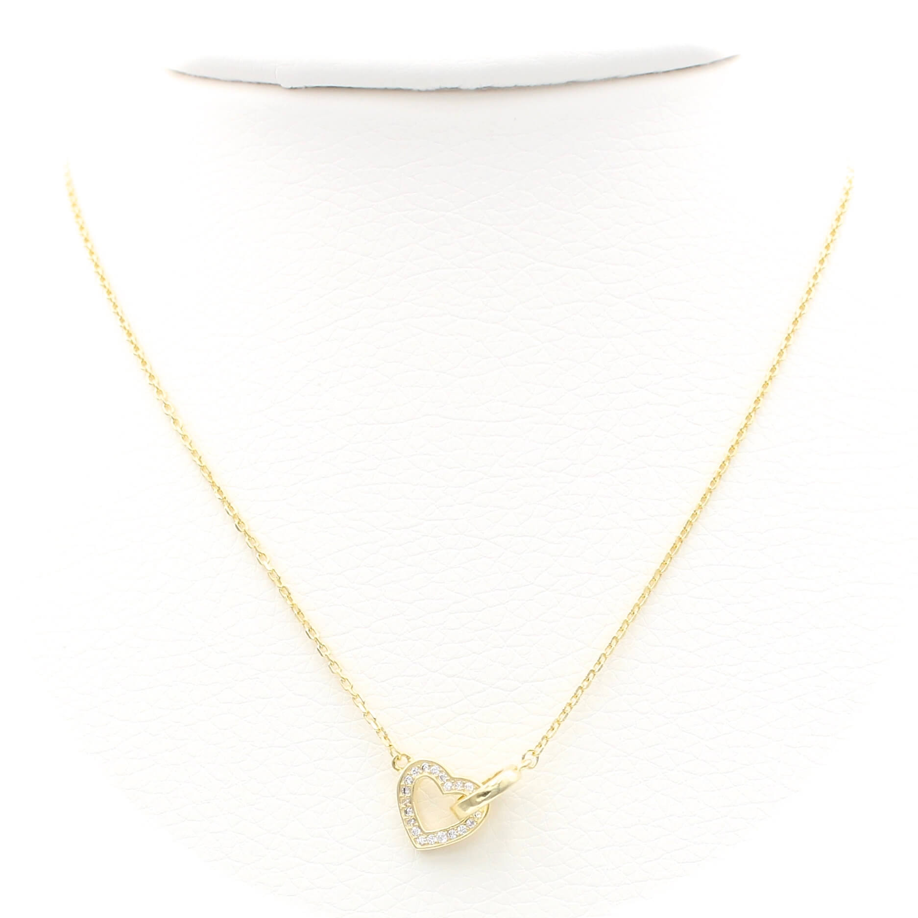 Ασημένιο επιχρυσωμένο κολιέ 925 με καρδιά