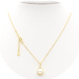 Ασημένιο επίχρυσο κολιέ 925 με μαργαριτάρι και ζιργκόν