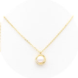 Ασημένιο επιχρυσωμένο κολιέ 925 με μαργαριτάρι και ζιργκόν