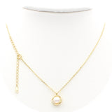 Ασημένιο επιχρυσωμένο κολιέ 925 με μαργαριτάρι και ζιργκόν