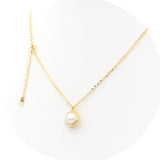 Ασημένιο επιχρυσωμένο κολιέ 925 με μαργαριτάρι και ζιργκόν