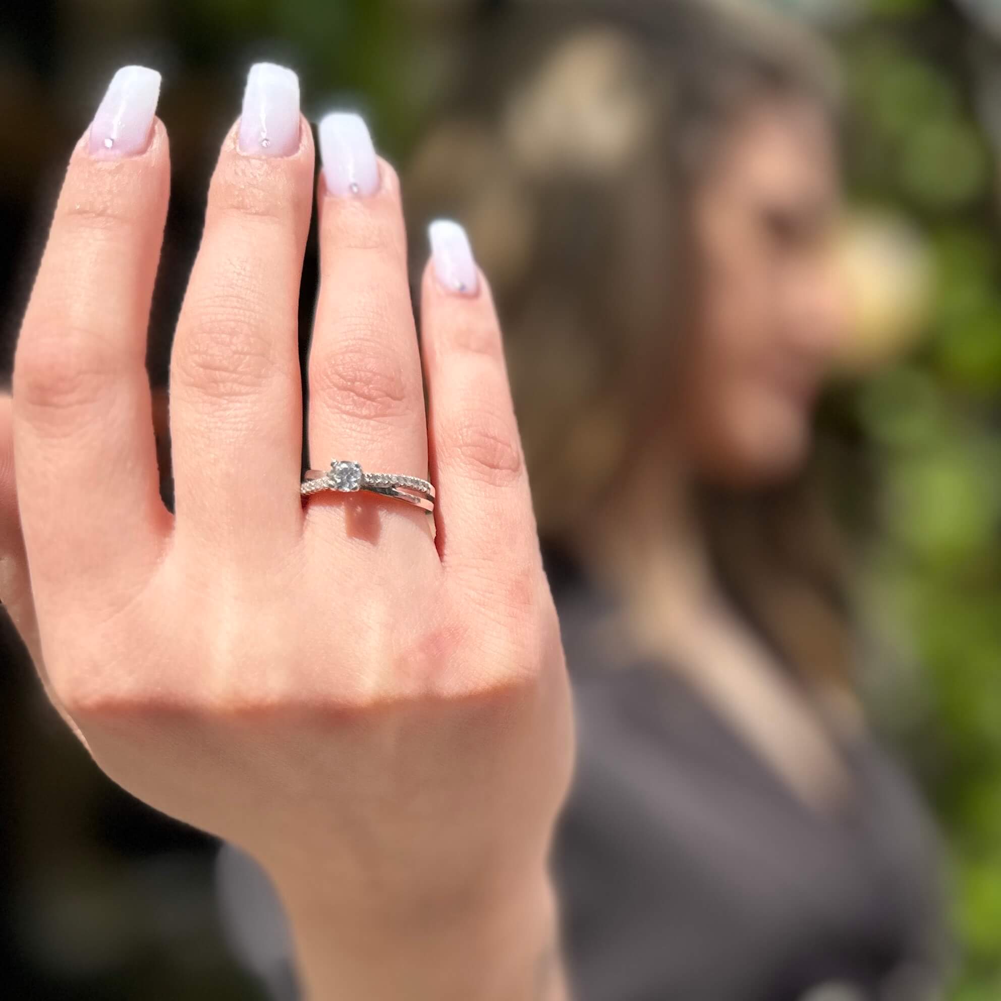 Μονόπετρο δαχτυλίδι λευκόχρυσο - WD265