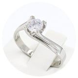 Μονόπετρο δαχτυλίδι λευκόχρυσο - WD433