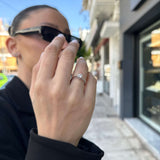 Μονόπετρο δαχτυλίδι λευκόχρυσο με διαμάντι - WDX102