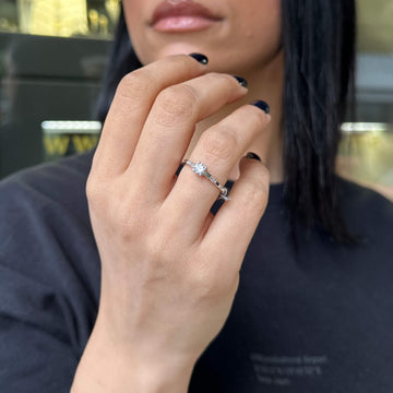 Μονόπετρο δαχτυλίδι λευκόχρυσο - WDZ312