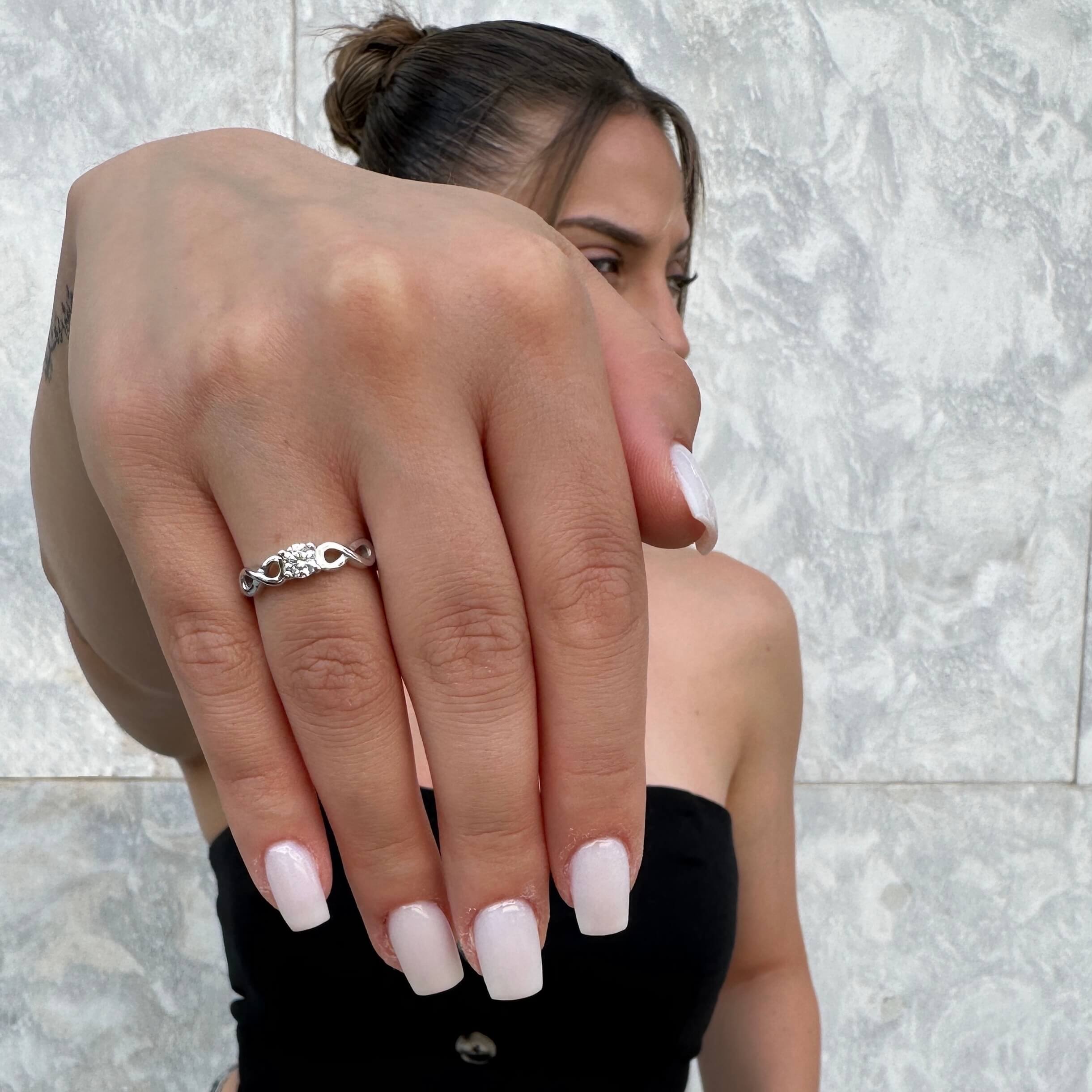 Μονόπετρο δαχτυλίδι λευκόχρυσο - WDZ316