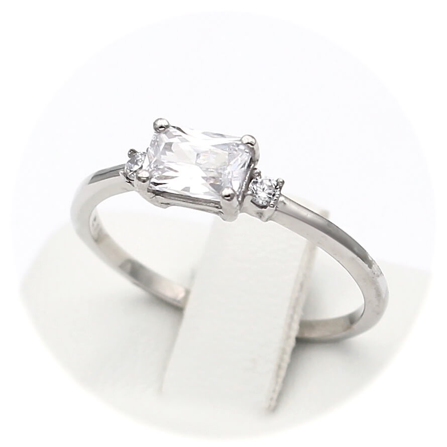 Μονόπετρο δαχτυλίδι λευκόχρυσο - WDZ317