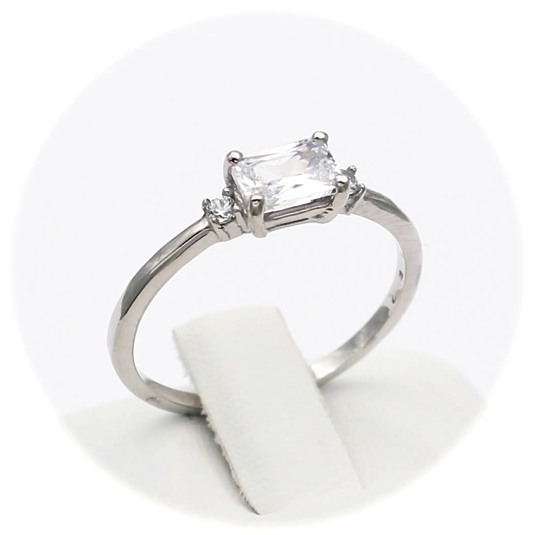 Μονόπετρο δαχτυλίδι λευκόχρυσο - WDZ317