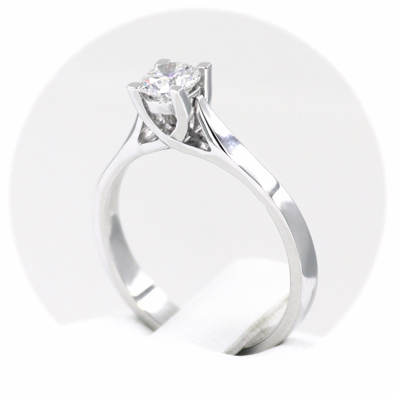 Μονόπετρο δαχτυλίδι λευκόχρυσο με διαμάντι - WDX102