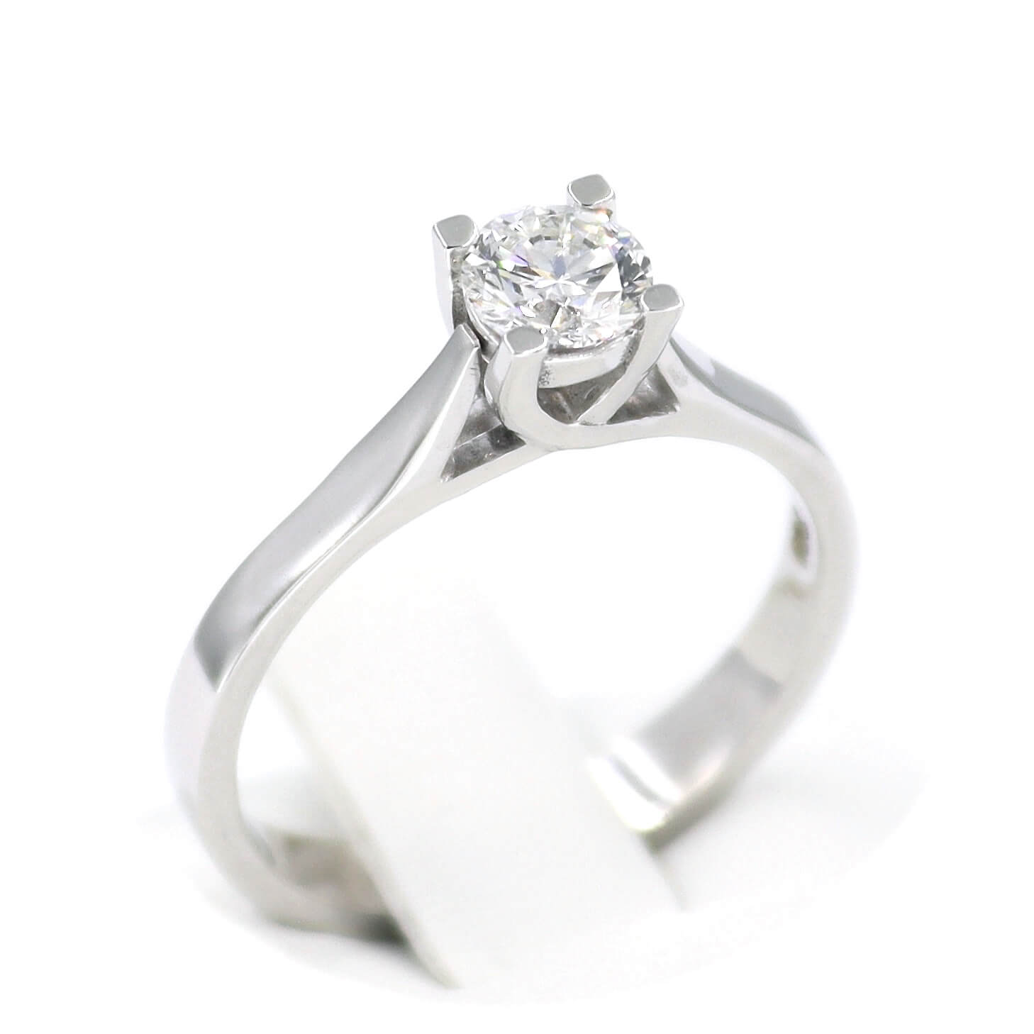 Μονόπετρο δαχτυλίδι λευκόχρυσο με διαμάντι - WDX102