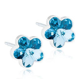 Σκουλαρίκια Βlomdahl Flower Aquamarine