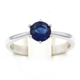 Δαχτυλίδι ασημένιο μονόπετρο με μπλε ζιργκόν πέτρα