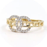 Δαχτυλίδι χρυσό σανέλ, με λευκές πέτρες ζιργκόν