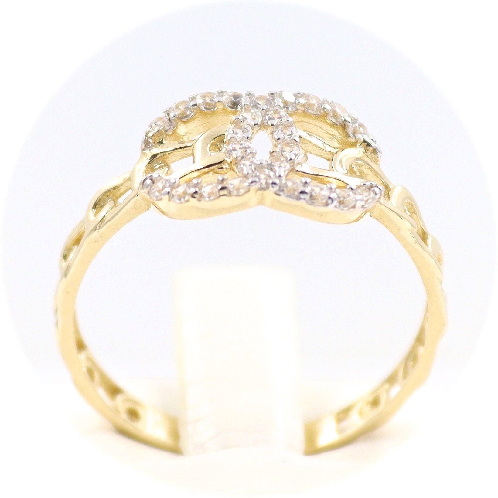 Δαχτυλίδι χρυσό σανέλ, με λευκές πέτρες ζιργκόν