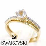Μονόπετρο δαχτυλίδι Swarovski χρυσό - GD187